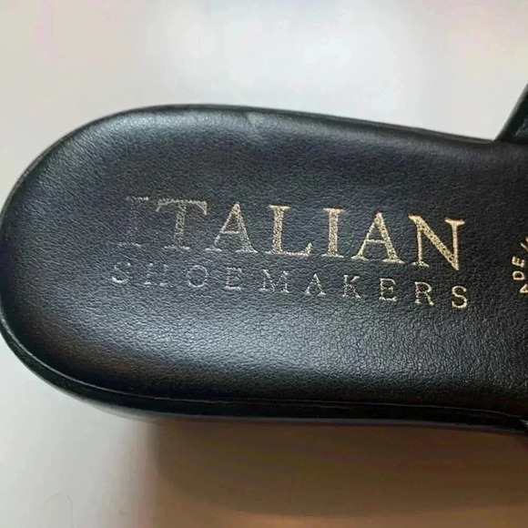 Italian Shoemakers black mules, with crossover leather straps, 2” heel - Picture 3 of 10